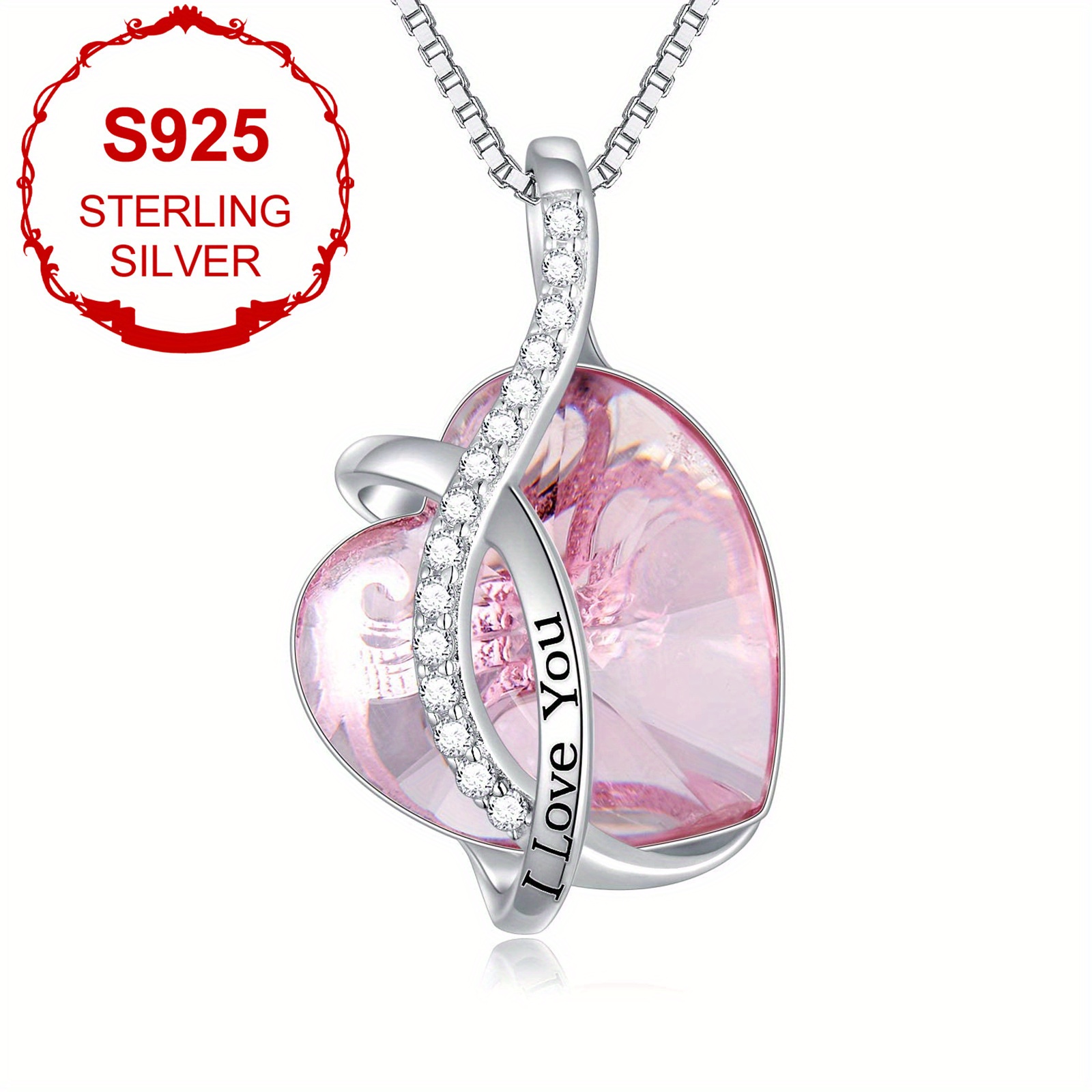 Women's Birthstone Love Necklace — S925 Silver